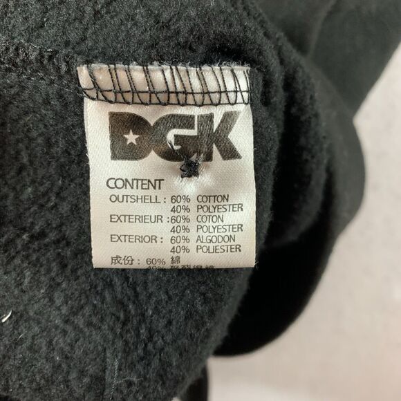 DGK Dirty Ghetto Kids Mens Baseball Jersey Sz M Black Skate Street Thick Logo - Picture 9 of 12